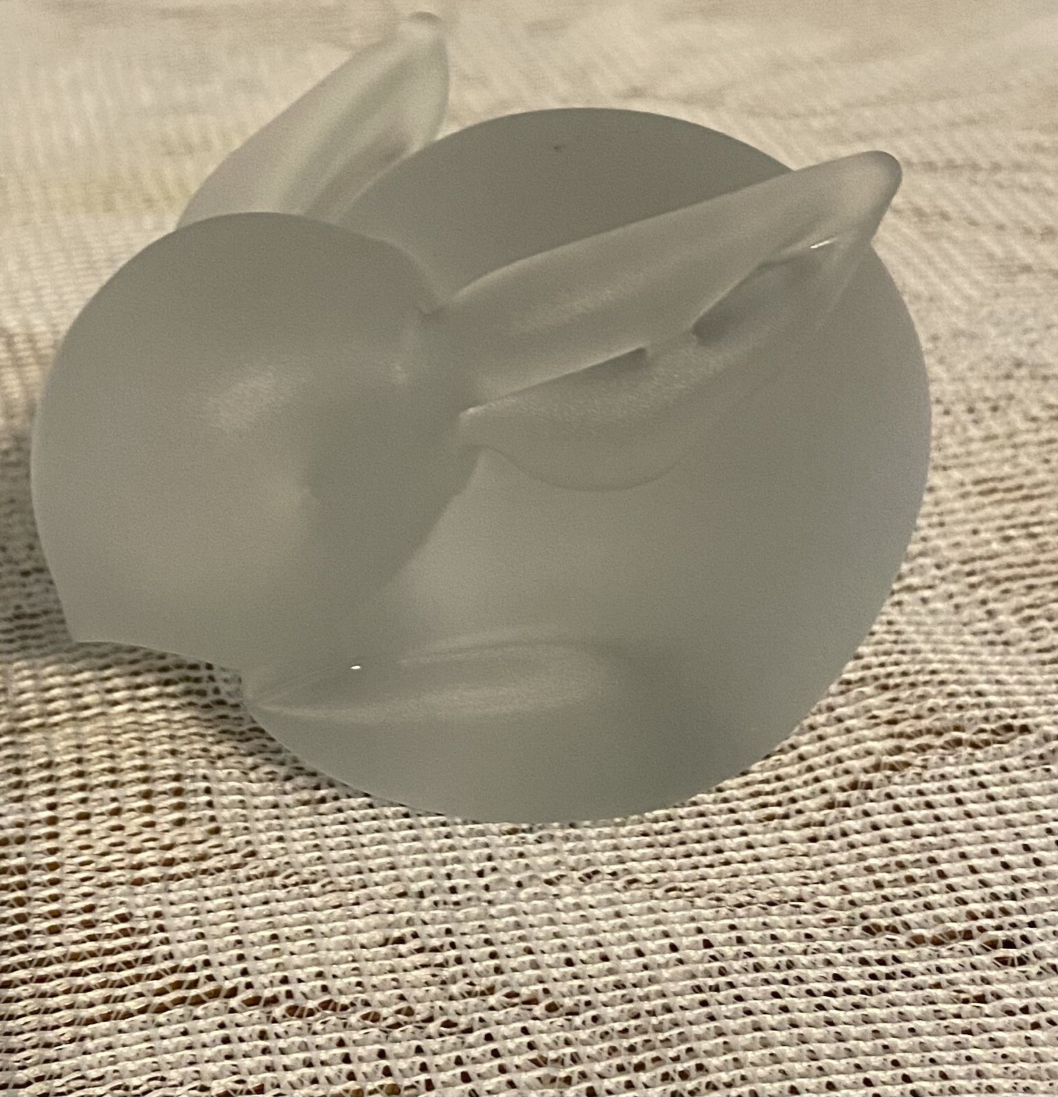 Vintage Satin Frosted Glass Bunny Rabbit Figurine Paperweight eBay