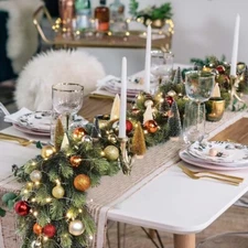 White Light Christmas Garland For Decor Outdoor Indoor Mantle Stairs Fireplace