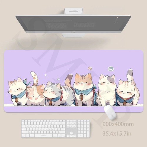 Original Mouse Pad Cute Cat Mousepad 400x900cm Large Keyboard Mats Desk Mat - Picture 14 of 34