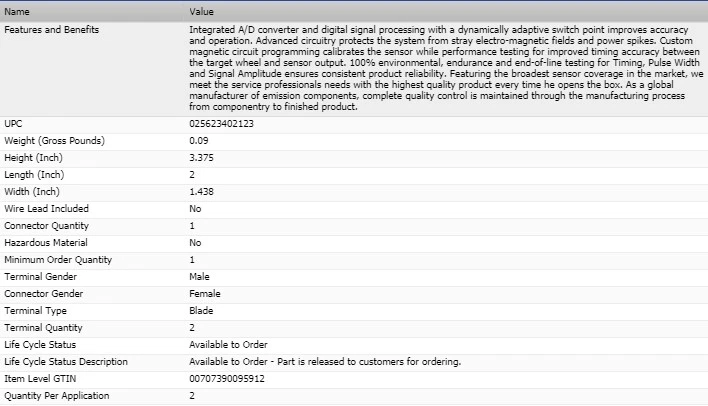 Sensor de posición del árbol de levas estándar para Ford E-350 Econoline Club Wagon 1997-2002 Foto 4 de 4