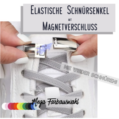 Schnürsenkel mit Schnellverschluss    Elastisch Schuhbänder Flach ohne Binden