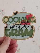 Paper piecing, scrapbook, Cooking with Gram title, Grandma, Holidays, Title