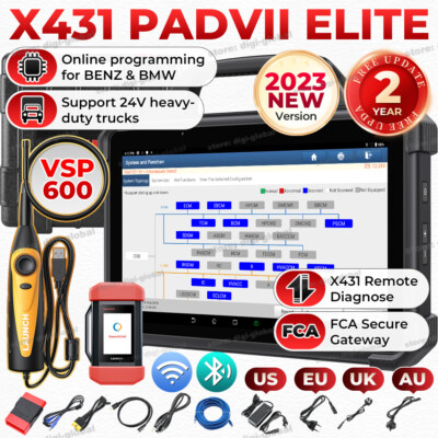 LAUNCH X431 PAD VII ELITE PAD 7 Car Diagnostic Scanner Key Programming Coding US