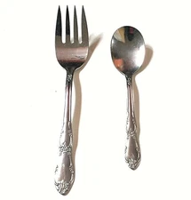 WM A Rogers Oneida Ltd Daydream Sugar Spoon & Serving Fork Stainless Steel