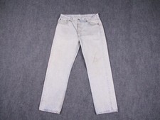 Vintage Levis 501 Jeans Mens 34x29 Blue Denim Acid Wash Button Fly Pants USA