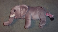 FAO 2013 Toys R Us Geoffrey All Plush Stuffed Gray ELEPHANT 10" Long