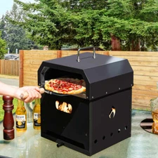 NNECW 4-in-1 Multipurpose Outdoor Pizza Oven with 2-Layer Detachable Grill Oven