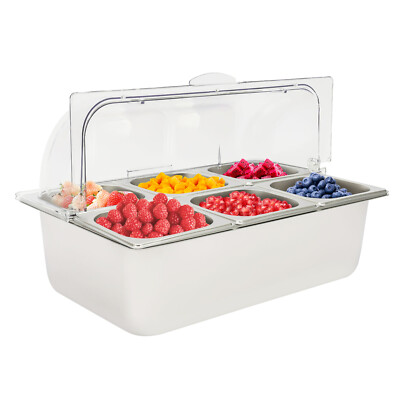 Cooling Ice Food Dishes Display Plate Case With Lid For Fruit Beef Party Buffet