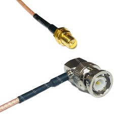 RG316 RP-SMA FEMALE to BNC MALE ANGLE RF Cable Rapid-SHIP LOT