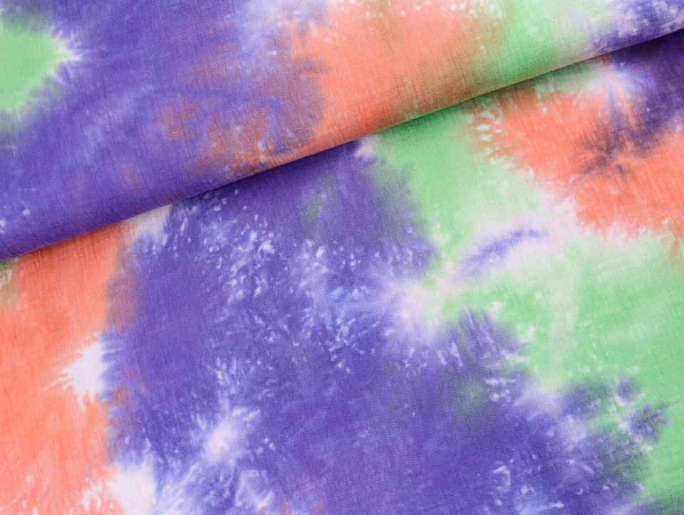 MUSSELIN Stoff Baumwolle Double Gauze BATIK Lila Hellgrün Coral EUR 13,98/m - Bild 2 von 2