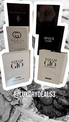 Mens Luxury Cologne Sampler- Armani, YSL, Ralph Lauren, Gucci