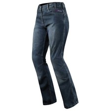 Jeans women's CE knee protections pants lady motorcycle scooter blue touring