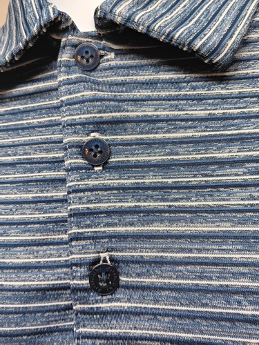 ANTIGUA MENS MEDIUM BLUE STRIPES SEATTLE SEAHAWKS GOLF POLO SHIRT - Picture 4 of 13