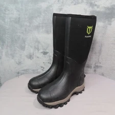 TIDEWE Rubber Neoprene Boots Mens Size 7 Black Outdoor Hunting Rain Waterproof
