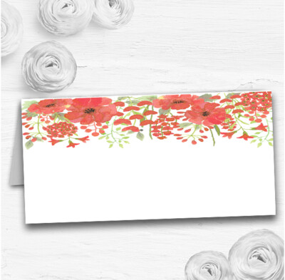 Tischkarten Aquarell Blumen Koralle Rosa Hochzeit Sitzgruppe Name