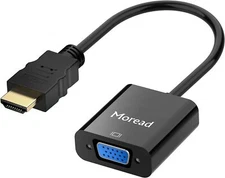 Moread HDMI to VGA, Gold-Plated HDMI to VGA Adapter (Male to Female) for Compute
