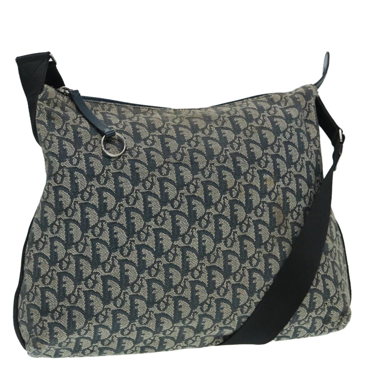 Sac bandoulière Christian Dior trotteur toile bleu marine authentique bs18408