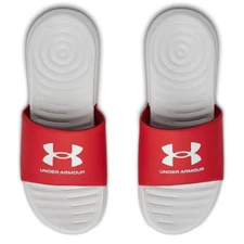 Under Armour UA Ansa Fixed Strap Slides Men’s 7 Gray/Red Comfort Sandals New