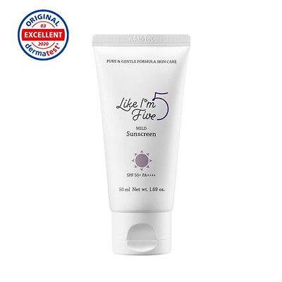 LIKE I'M FIVE Mild Sunscreen 1.69oz / 50ml SPF50+ PA++++ FOR ALL AGES  K-Beauty 