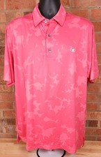 FootJoy Lisle Camo Floral Print Golf Polo Shirt Mens Large Pink