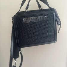 Steve Madden Tik Tok Black Bevelyn Crossbody Perf Purse Bag With Pouch NWT