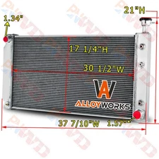For 2003-2005 Chevy Express GMC Savana 1500 2500 4.3L 4 Row Aluminum Radiator