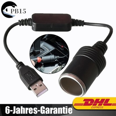 KFZ USB Stecker auf 12V Zigarettenanzünder Buchse Konverter Kabel Für DVR Dash
