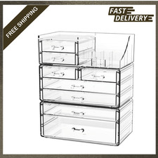 Acrylic Makeup Organizer with 8 Drawers Clear Cosmetic Storage for Vanity