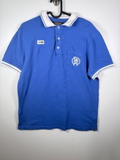 Roberto Cavalli Mens Collared Golf Casual Preppy Polo Shirt Blue Sz L 20.5x26.5