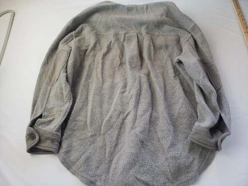 Black Tape Men's Jacket L Gray Solid Fleece Button-Front Stand-Up Pockets image 5