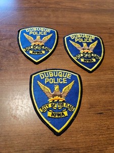 DUBUQUE IOWA POLICE SHOULDER PATCH "CITY OF FIVE FLAGS" LOT OF 3
