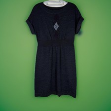 Ann Taylor LOFT Petites Argyle Knit Sweater Dress Gray SP