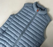Save The Duck Puffer Vest Jacket Womens 2/M Plumtech Light Blue Ultra Light