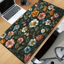 40 90cm1pc Lush Floral Art XXL Mousepad - HD Printed Rubber Desk Mat with Non-Sl