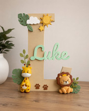 Personalized Nursery Name Sign 3D  Custom Wooden Style Letter  Baby Room D