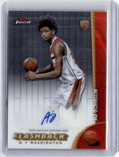 AJ JOHNSON 2024-25 TOPPS FINEST BASKETBALL #FBA-AJ FLASHBACK RC AUTO WIZARDS