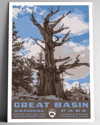 Great Basin National Park Vintage Travel Poster Scenic Wall Art