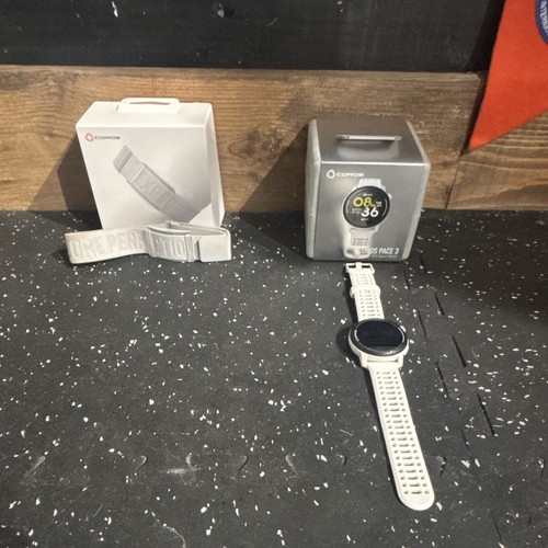 COROS PACE 3 GPS Running Watch 42mm White + Heart Rate Arm Strap w/ Box