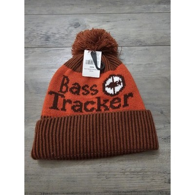 Bass Tracker Brown Dark Orange Winter Pom Pom Hat New