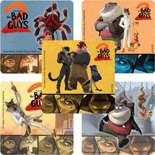 25 (Licensed) Bad Guys 2 Stickers, 2.5"x2.5" ea., Party Favors