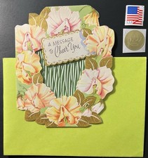 Vintage “A Message to Cheer You” Get Well Card w/Env/Gold Seal/Stamp Embellished