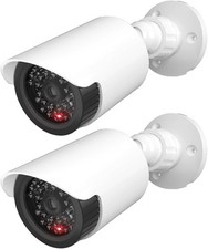 WALI Dummy Fake Camera, Surveillance Security CCTV Dome Camera, 2 Pack, White