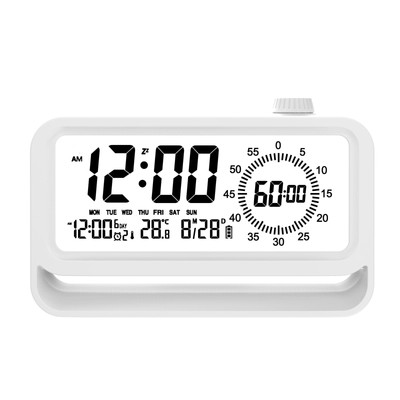 Digital Alarm Clock Night Light Visual Timer, LCD Time Reminder with 3 Alarms...