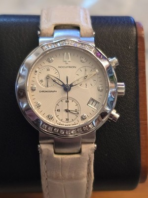 Bulova Accutron Chamonix Chronometer 25 Diamonds 26R17 Ladies