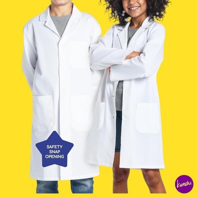UNISEX Kinder Wissenschaft Laborkittel, mehrere Taschen, weiß, UK 10-12 Jahre