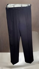 Men’s Chaps Black Wool Slacks 36X32 Pleated Cuffed Trousers
