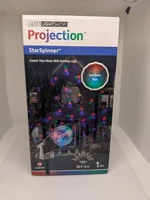 Gemmy STAR SPINNER Projection Swirling LED Red Green Blue Lights Christmas NEW