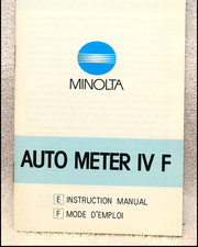 Minolta Auto Meter IV F instruction owners manual book user guide. EX