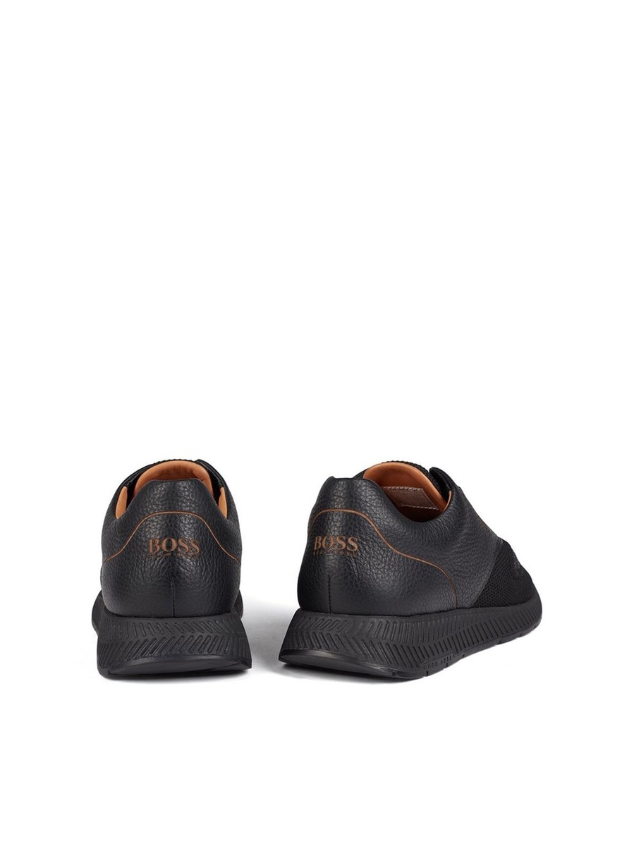 BOSS シューズ HUGO BOSS TITANIUM RUNN $299 Mens Shoes Size 11 Sneakers Black NEW