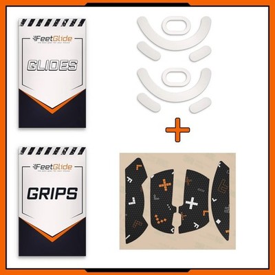 FeetGlide PTFE Mouse Skates & Grip Tape Bundle for Attack Shark R1